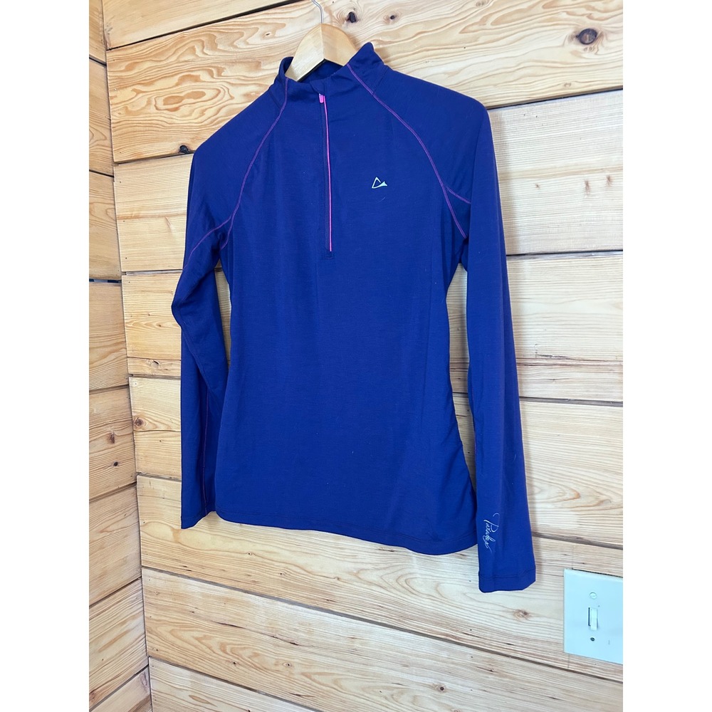 Paradox Merino Blend Purple 1/4 Zip Base Layer Top Womens‎ Small S/P Mock Neck - Picture 2 of 8
